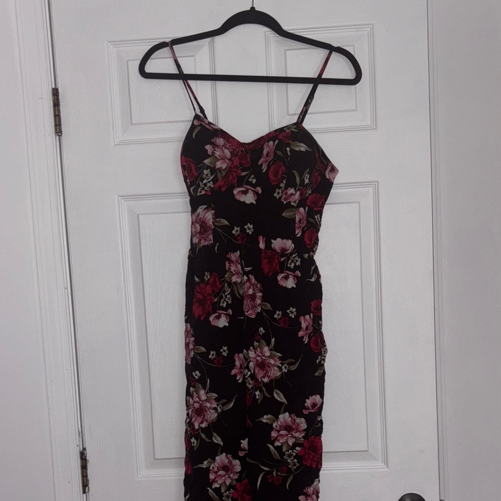 Floral Black and Pink Women's Dress
